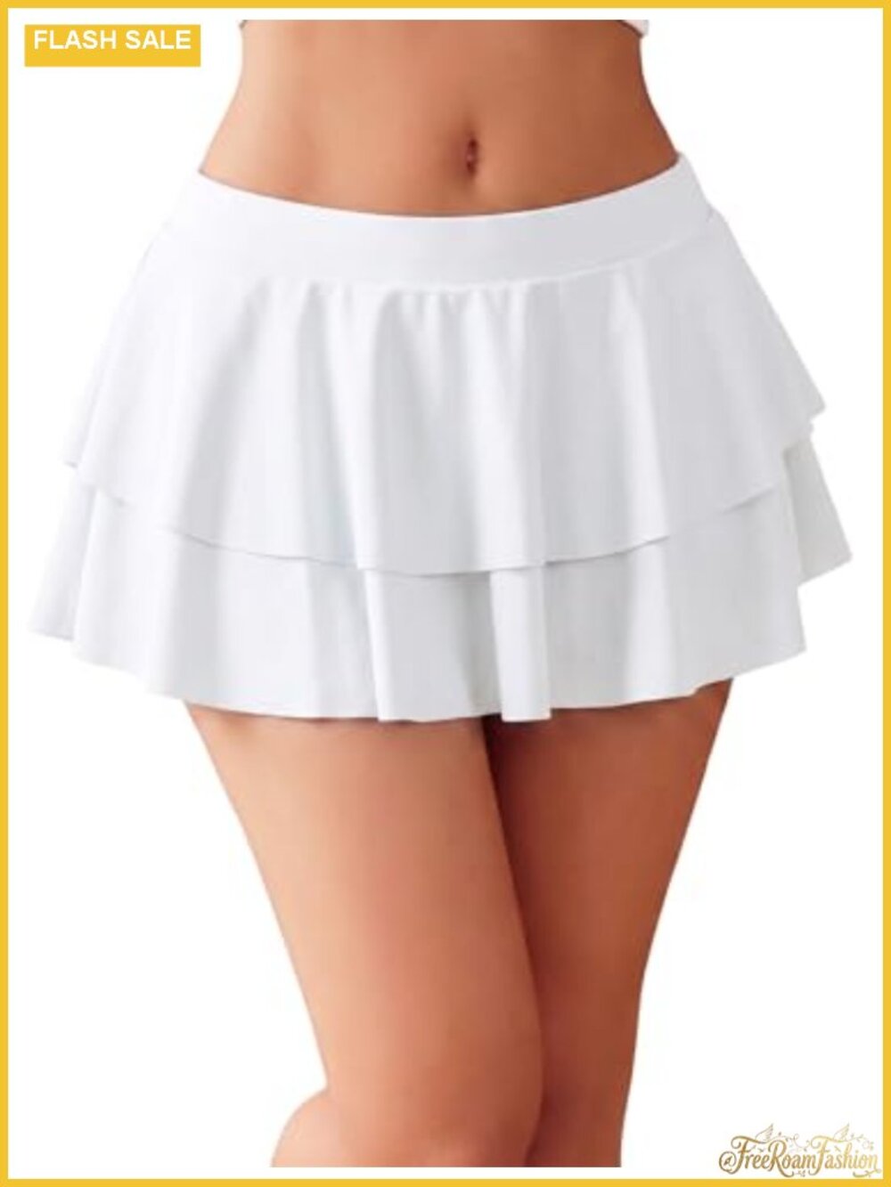 Avidlove Ruffle Pleated Mini Skirt Polyester Spandex Lingerie Costume